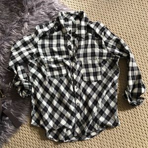 Free People Plaid Button Up / Small